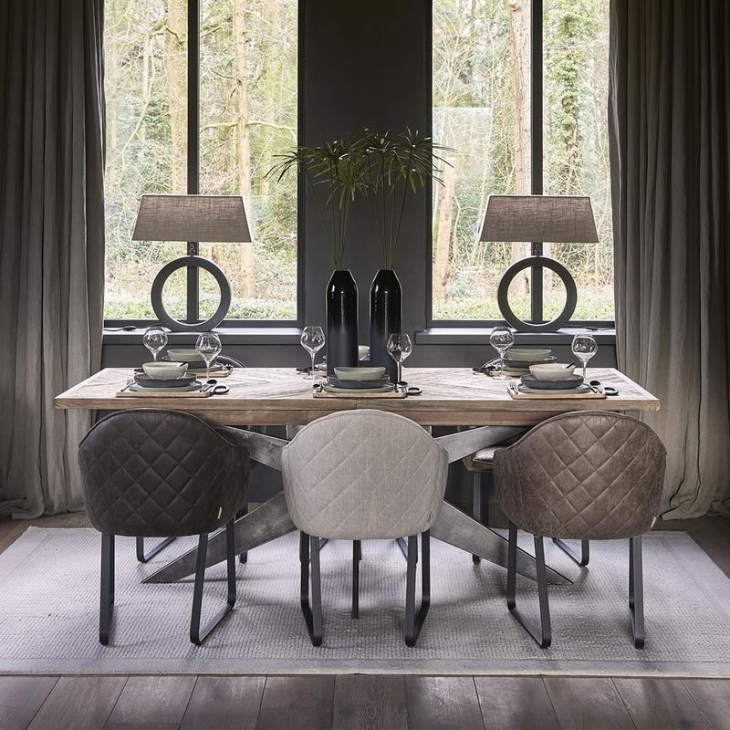 Riviera Maison Falcon Crest matbord 220/270/320x100 cm svart