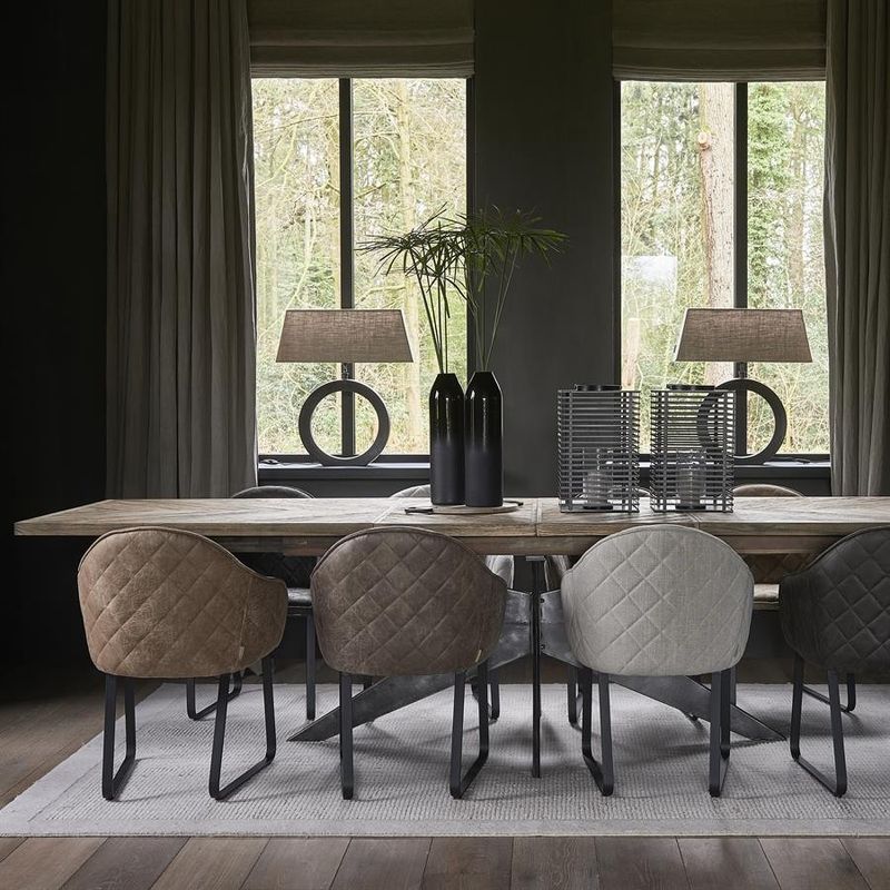 Riviera Maison Falcon Crest matbord 220/270/320x100 cm svart