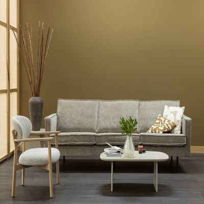 WOOOD Rodeo 3-sits Soffa i Ribbad Tyg Mörk Sand