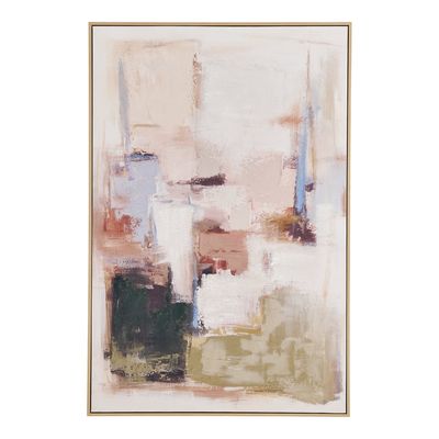 House Nordic Inez Canvas Print med handmålade detaljer - Canvastavla, sandbeige, 100x150 cm