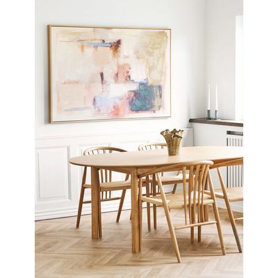 House Nordic Inez Canvas Print med handmålade detaljer - Canvastavla, sandbeige, 100x150 cm