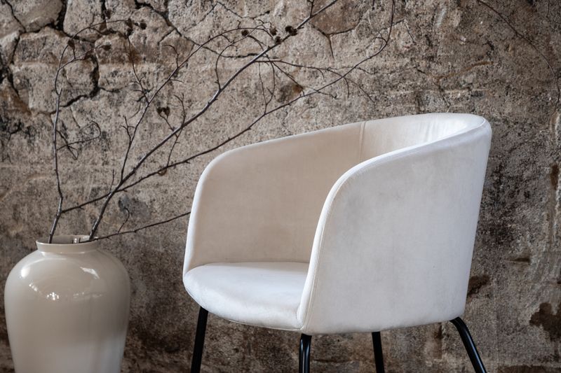 Venture Home Berit Matstol i Beige Sammet