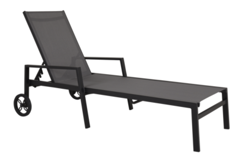 Brafab Leone Vilsäng i Svart/Grå Aluminium