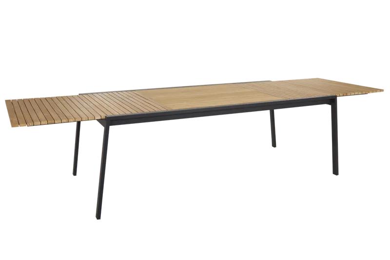 Brafab Naos matbord 100x220-320 cm svart/teak