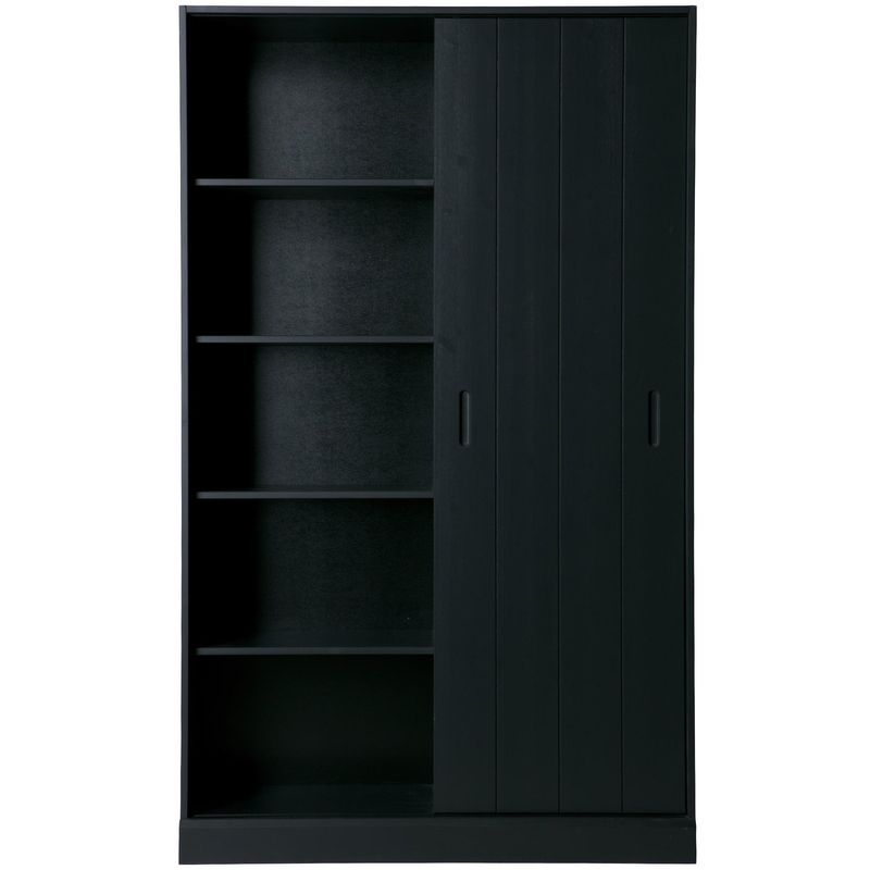 WOOOD MOVE Skjutdörrsskåp i Gran Mattsvart [FSC]