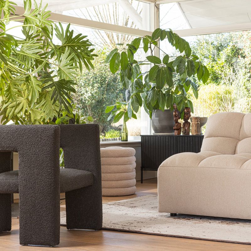 WOOOD Tiwa Fåtölj Boucle Mörkgrå