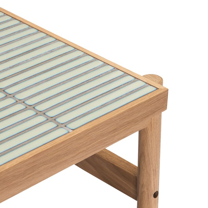 Hübsch Tile soffbord mint/natur 61 x 66 x H44 cm