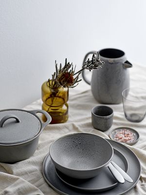 Bloomingville Kendra Skål, Grå, Stengods - 12-pack