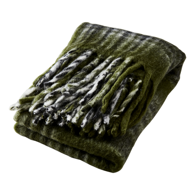 Affari of Sweden FRASSE Filt, Grön/svart/vit