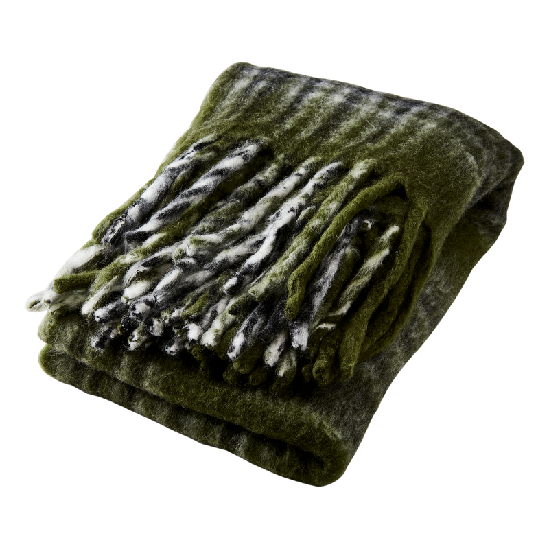 Affari of Sweden FRASSE Filt, Grön/svart/vit