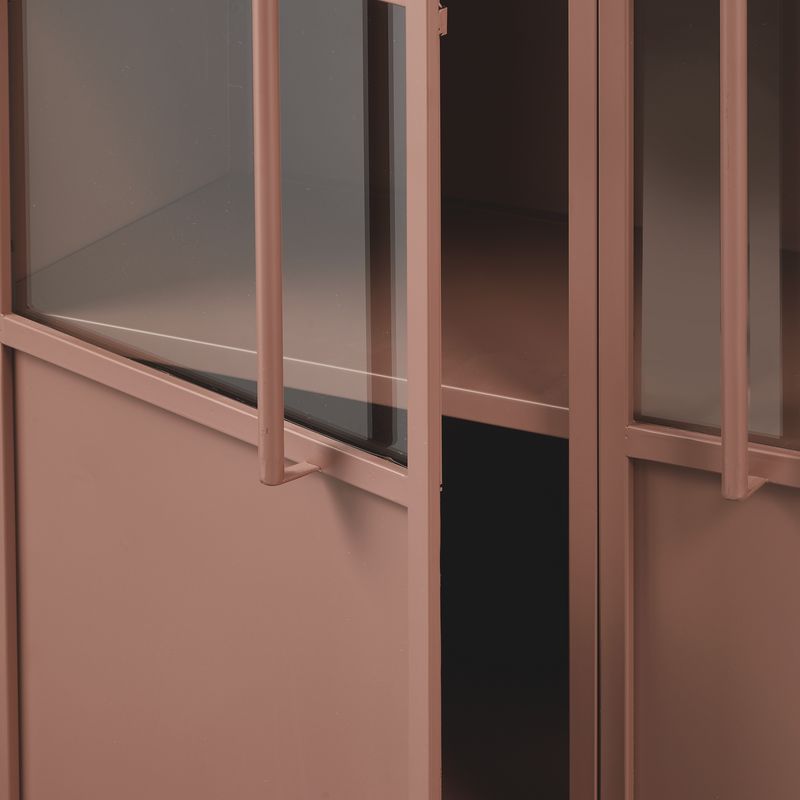 WOOOD Exhibit Vitrinskåp i Metall, Matt Tan