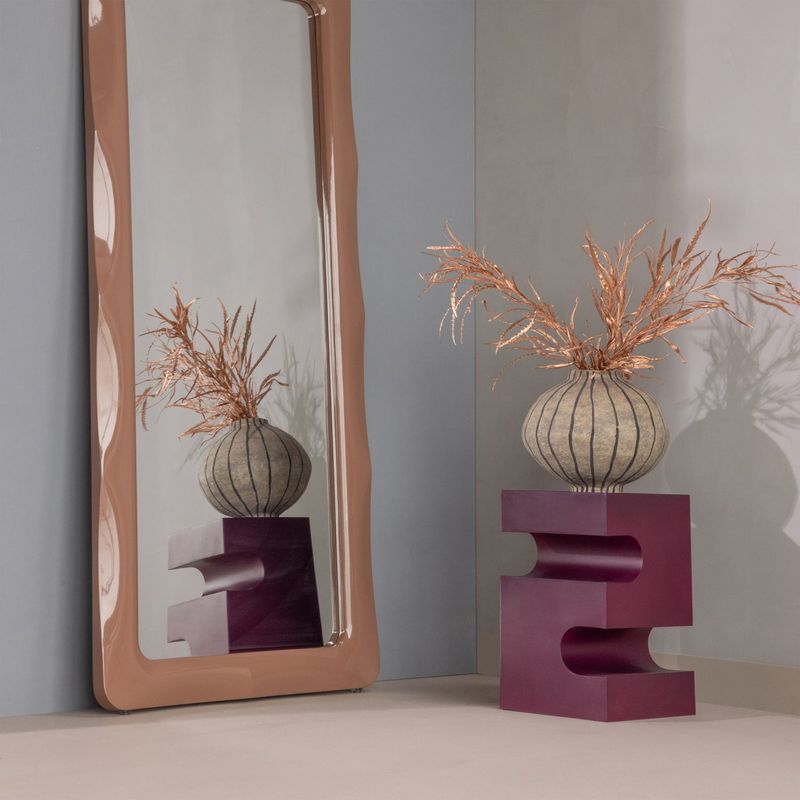 WOOOD Norea Spegel 180x80 cm Trä Högblank Rosa