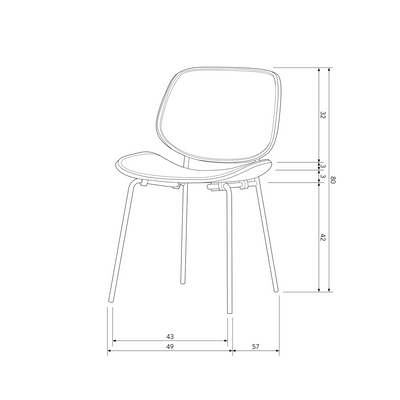 WOOOD CLOSE IN Matstol - Svart Läderlook och Multiplex 2 st