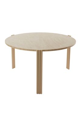 AYTM Tribus Soffbord Light Sand, Travertin Ø80 cm