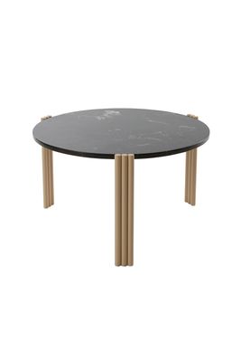 AYTM Tribus Soffbord Light Sand, Svart Ø60 cm
