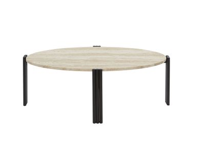 AYTM Tribus Soffbord Svart, Travertin 92.4x35 cm