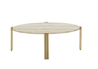 AYTM Tribus Soffbord Guld, Travertin 92.4x35 cm