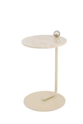 AYTM Castellum Sidobord Light Sand, Travertin Ø40 cm