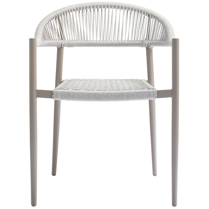 WOOOD Gul Trädgårdsstol Rep/Aluminium Ljusgrå - 2-pack