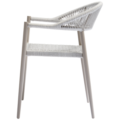 WOOOD Gul Trädgårdsstol Rep/Aluminium Ljusgrå - 2-pack