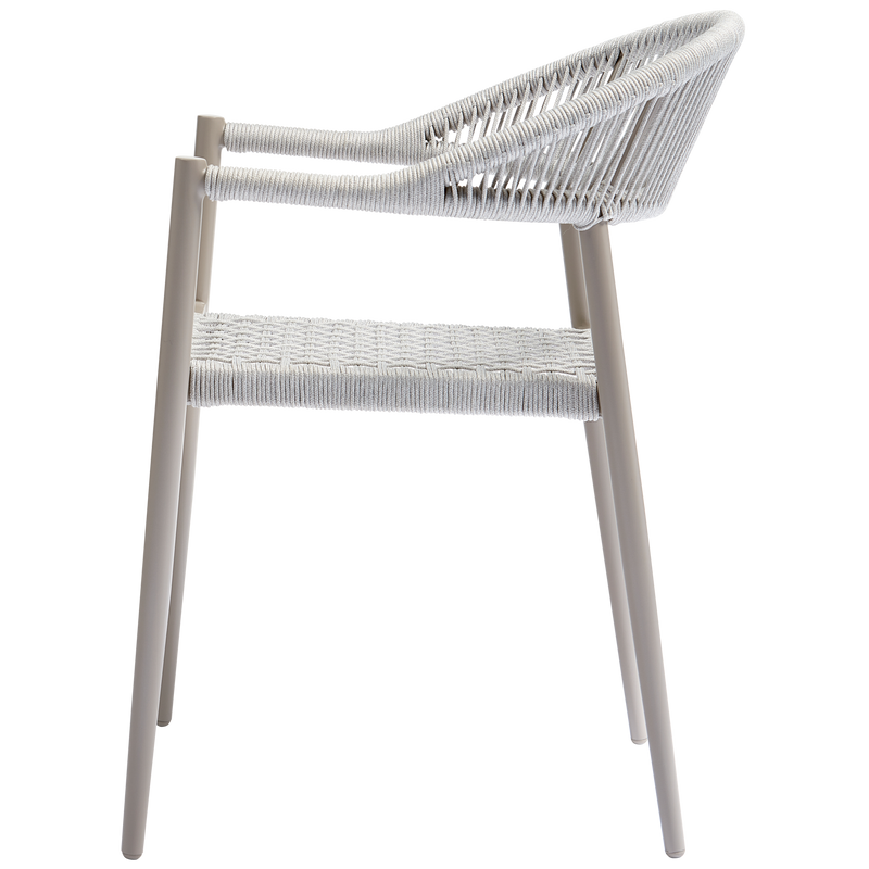 WOOOD Gul Trädgårdsstol Rep/Aluminium Ljusgrå - 2-pack