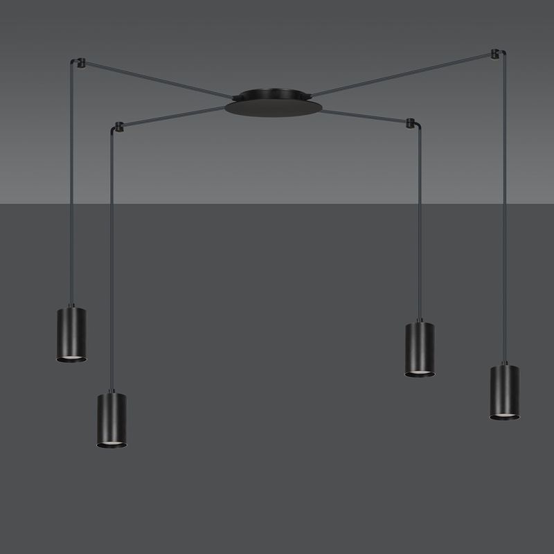 Emibig Lighting Taklampa TRAKER 4 SVART/SVART