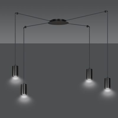 Emibig Lighting Taklampa TRAKER 4 SVART/SVART
