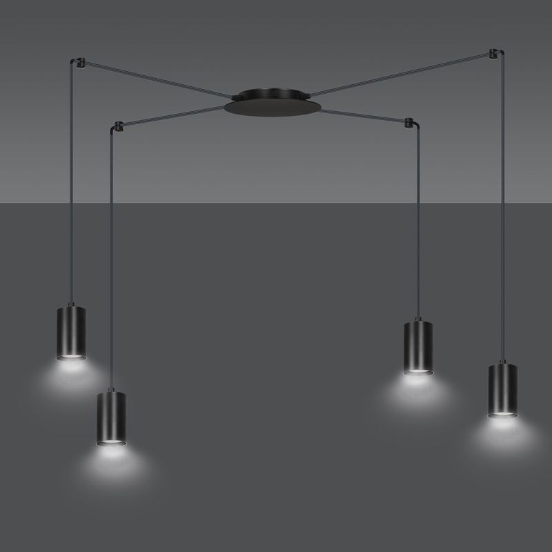 Emibig Lighting Taklampa TRAKER 4 SVART/SVART