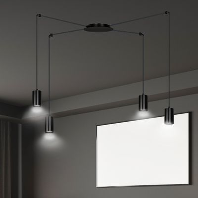 Emibig Lighting Taklampa TRAKER 4 SVART/SVART