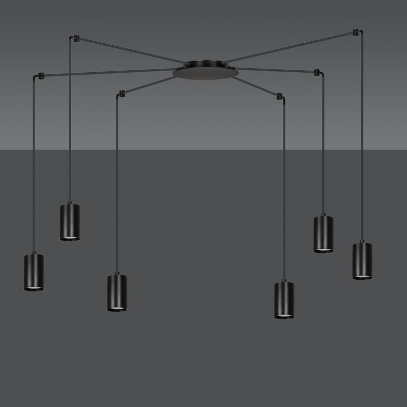 Emibig Lighting Taklampa TRAKER 6 BL/SVART
