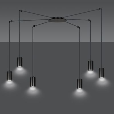 Emibig Lighting Taklampa TRAKER 6 BL/SVART