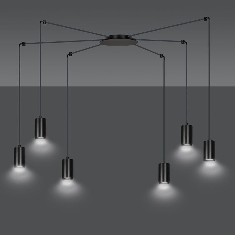 Emibig Lighting Taklampa TRAKER 6 BL/SVART