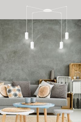 Emibig Lighting Taklampa TRAKER 4 VIT/VIT