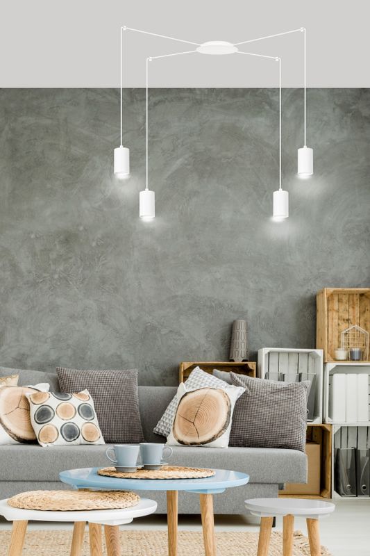 Emibig Lighting Taklampa TRAKER 4 VIT/VIT