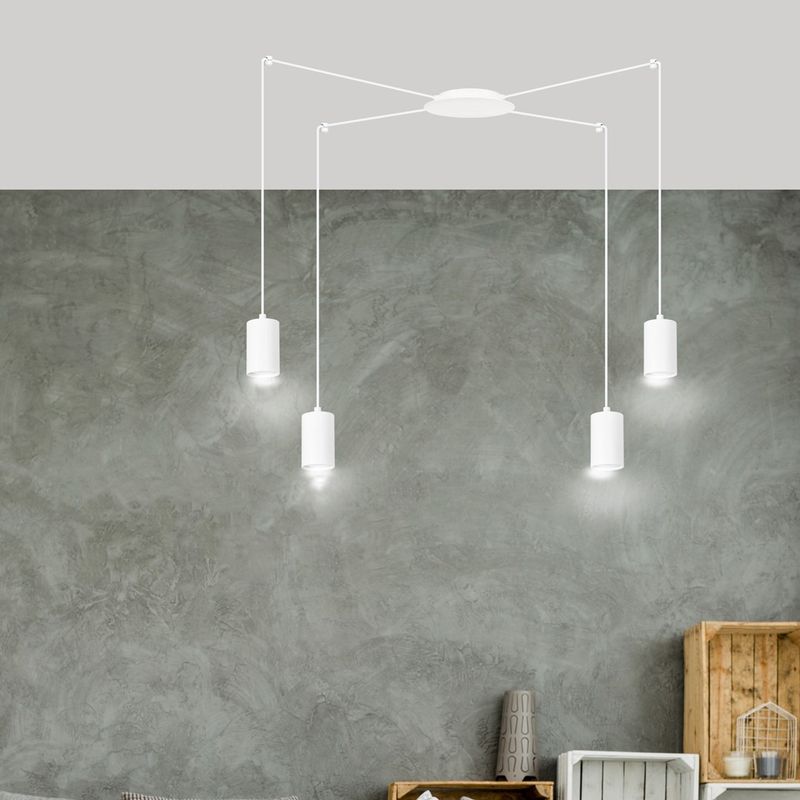 Emibig Lighting Taklampa TRAKER 4 VIT/VIT