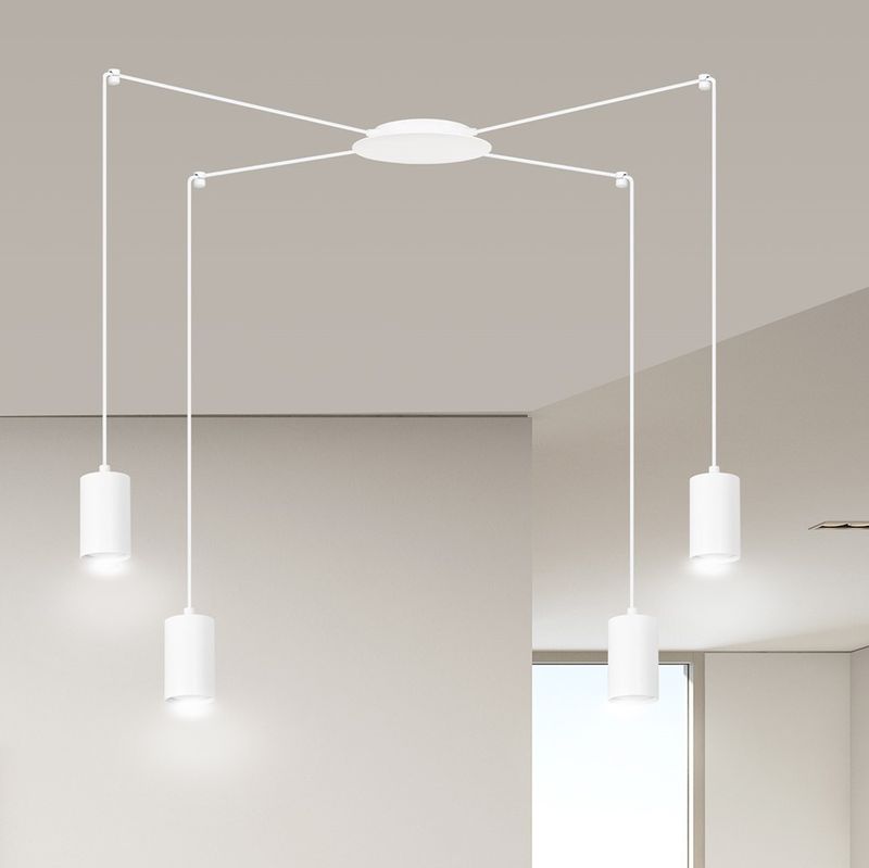 Emibig Lighting Taklampa TRAKER 4 VIT/VIT