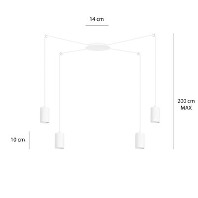 Emibig Lighting Taklampa TRAKER 4 VIT/VIT