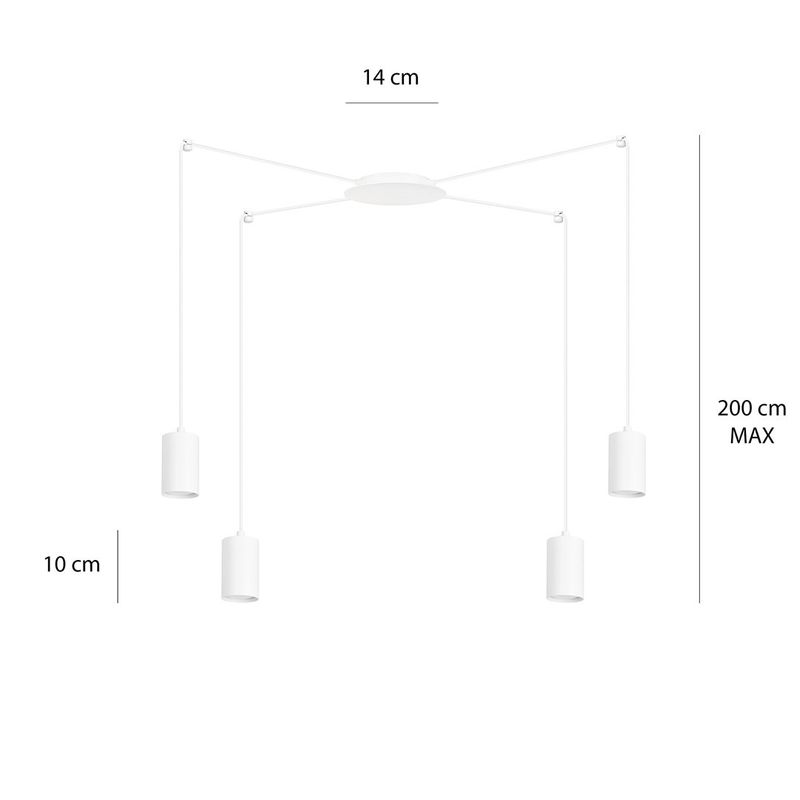 Emibig Lighting Taklampa TRAKER 4 VIT/VIT