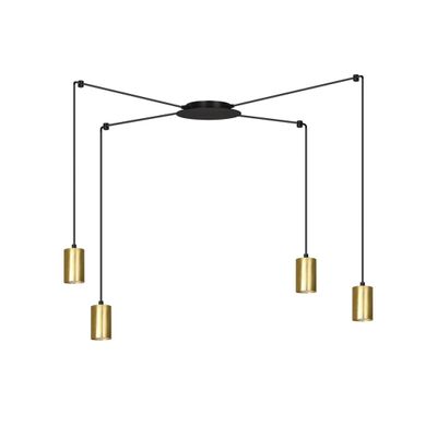 Emibig Lighting Taklampa TRAKER 4 SVART/GULD