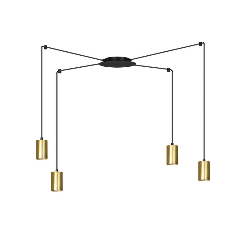 Emibig Lighting Taklampa TRAKER 4 SVART/GULD