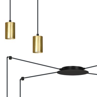 Emibig Lighting Taklampa TRAKER 4 SVART/GULD