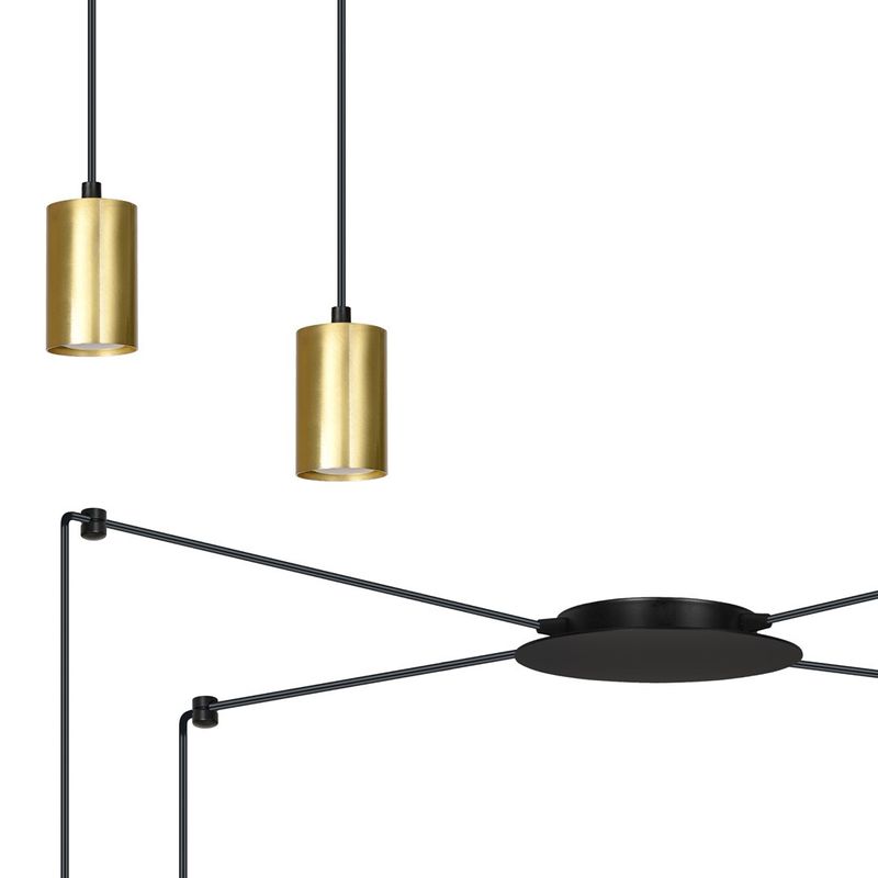 Emibig Lighting Taklampa TRAKER 4 SVART/GULD