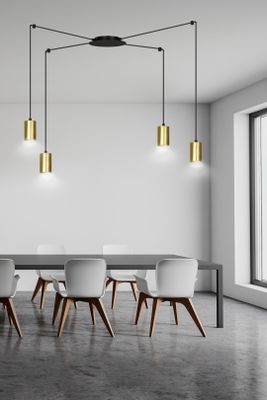 Emibig Lighting Taklampa TRAKER 4 SVART/GULD