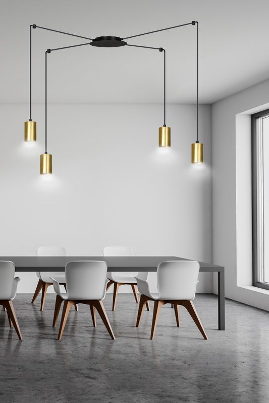 Emibig Lighting Taklampa TRAKER 4 SVART/GULD