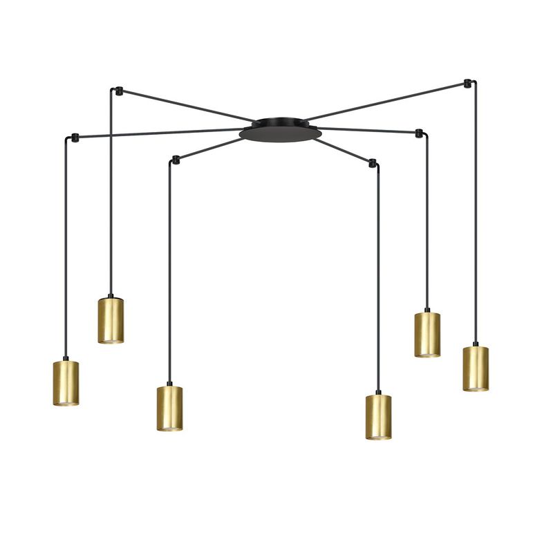 Emibig Lighting Taklampa TRAKER 6 BL/GULD