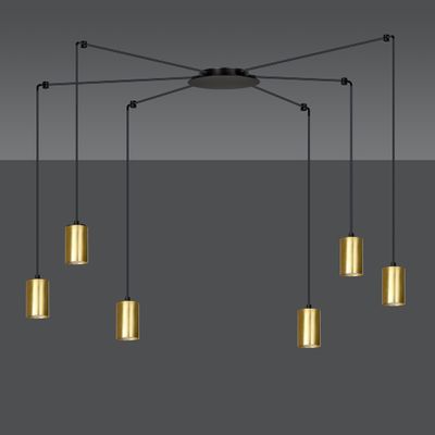 Emibig Lighting Taklampa TRAKER 6 BL/GULD