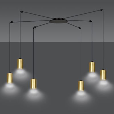 Emibig Lighting Taklampa TRAKER 6 BL/GULD