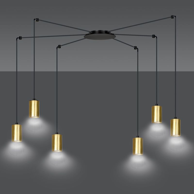 Emibig Lighting Taklampa TRAKER 6 BL/GULD