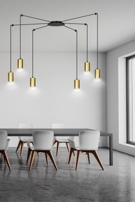 Emibig Lighting Taklampa TRAKER 6 BL/GULD