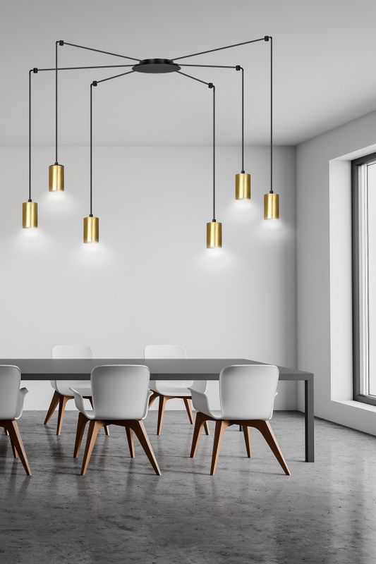 Emibig Lighting Taklampa TRAKER 6 BL/GULD
